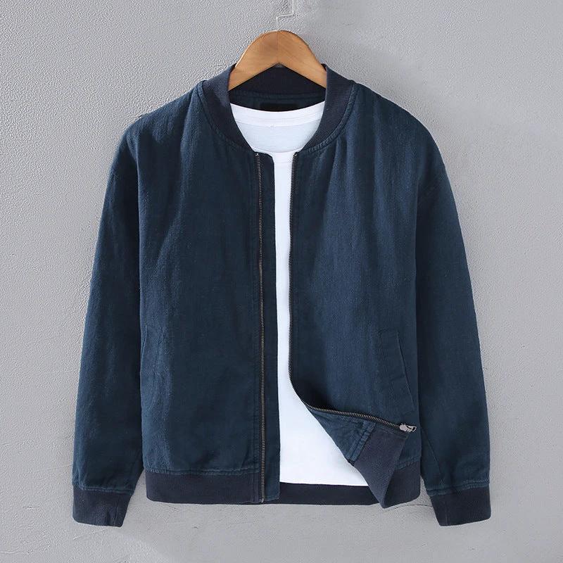 Men's Fashion Retro Ramie Casual Loose Jacket by GJG Denim