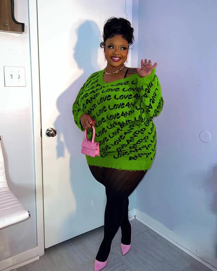 Autumn Winter Women Plus Size Sweater Blouse by GJG Denim