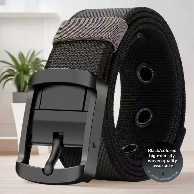 Men's Nylon Belt With A Double-sided Pin Buckle by GJG Denim