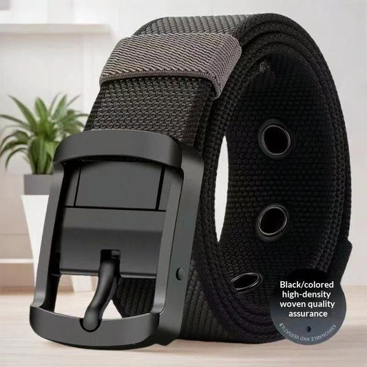 Men's Nylon Belt With A Double-sided Pin Buckle by GJG Denim