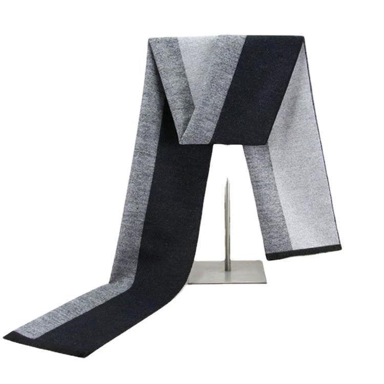 Men's Warm Cashmere-like Striped Scarf by GJG Denim