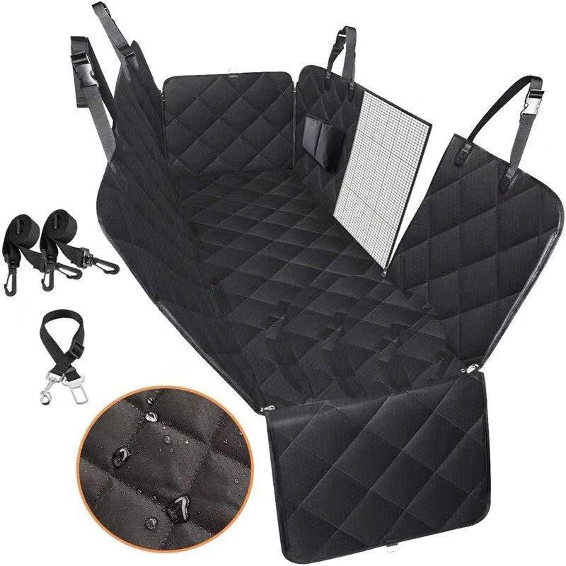 Dog Car Seat Cover View Mesh Pet Carrier Hammock Safety Protector Car Rear Back Seat Mat With Zipper And Pocket For Travel by GJG Denim