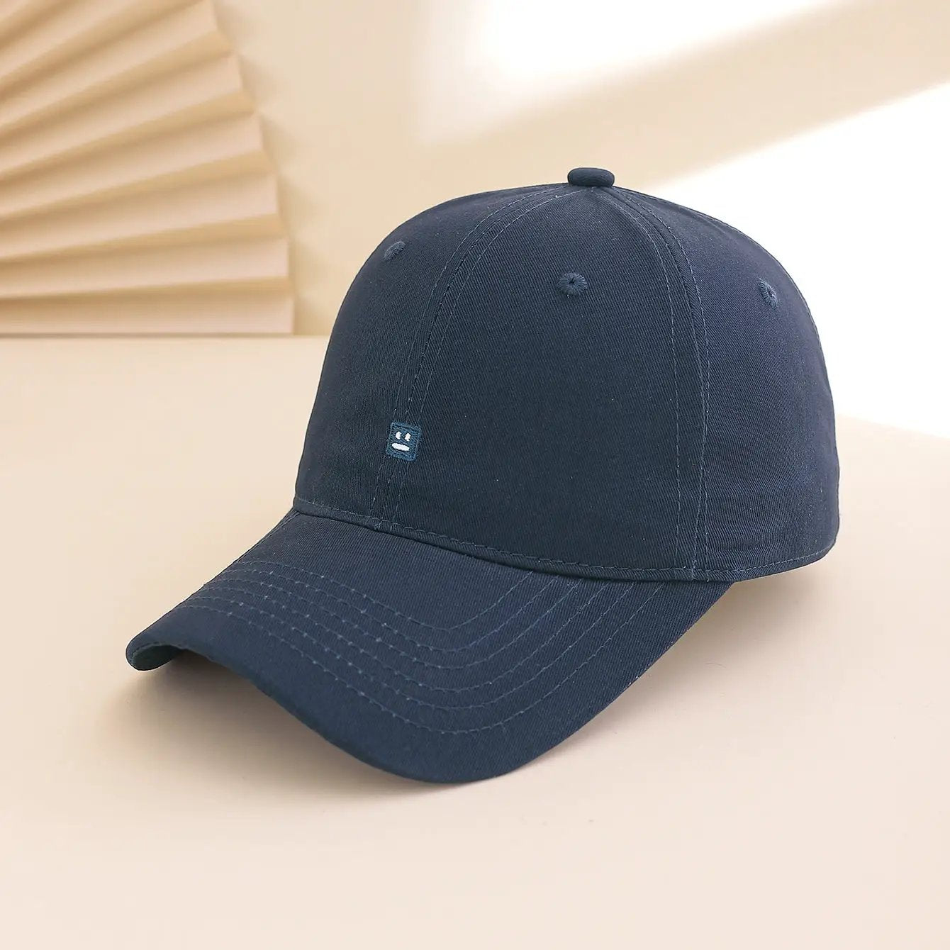 Solid-color Embroidered Smiling Face Baseball Cap For Daily Commuting, Sun Protection While Traveling, And Photography Purposes. by GJG Denim