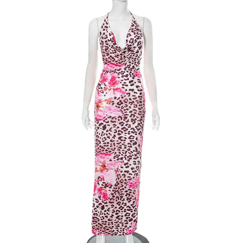 Women's Dignified Flowers Leopard Print Dress by GJG Denim