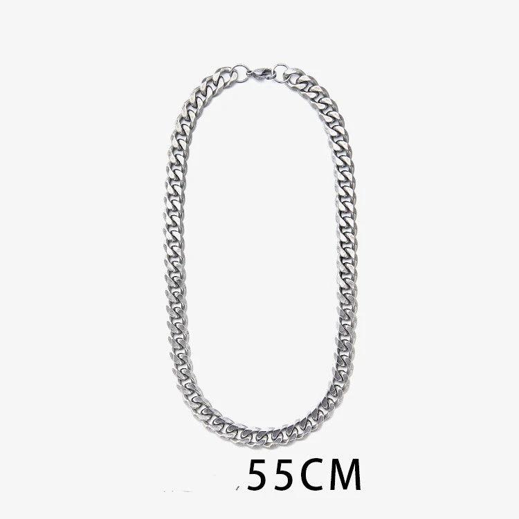 Titanium Steel Cuban Necklace For Men by GJG Denim