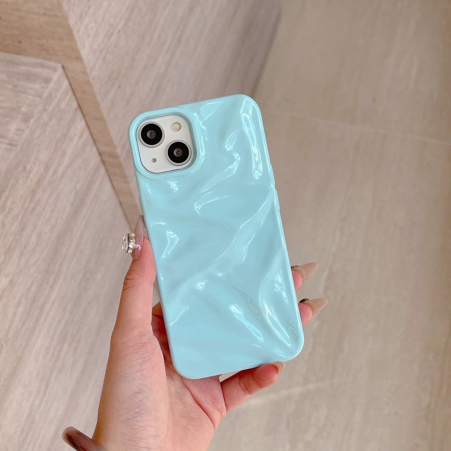 Electroplating Three-dimensional Pleated Phone Case by GJG Denim
