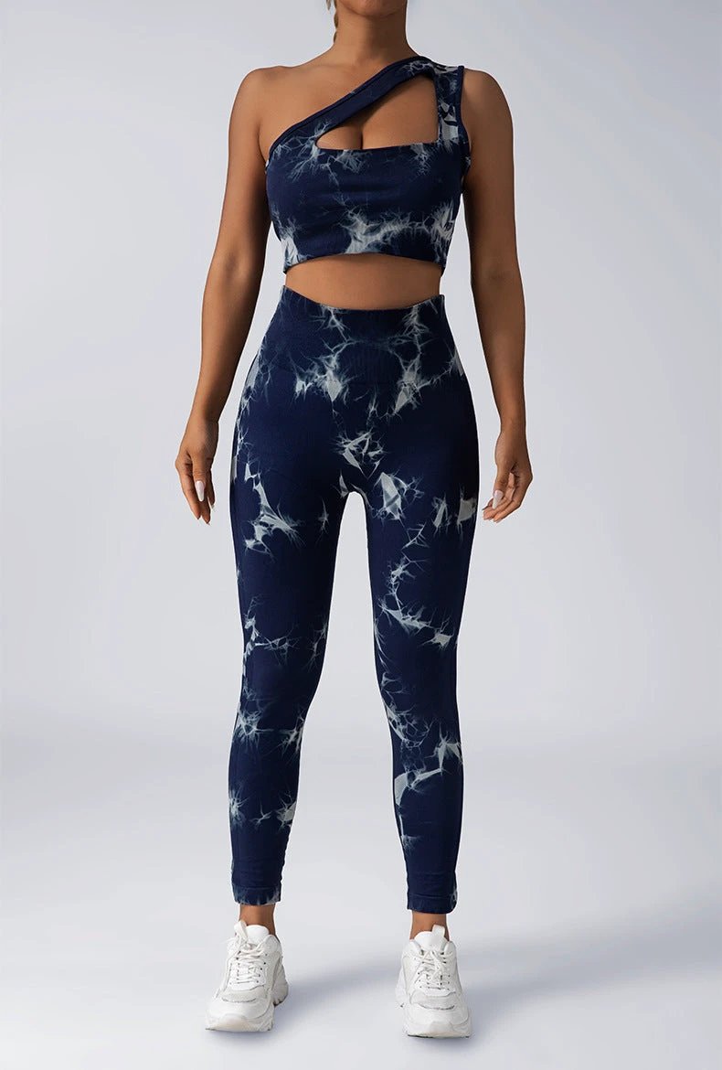 Seamless Knitted Tie-dye Yoga Suit Women by GJG Denim