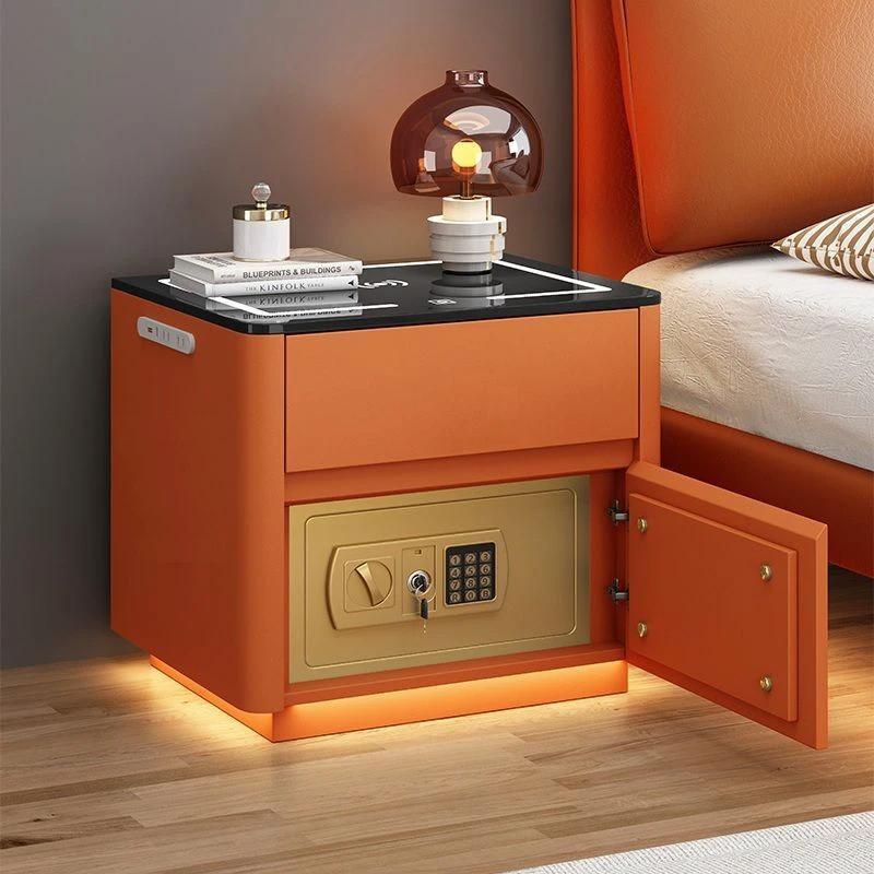 Bedroom Multi-functional Smart Safe Bedside Table Wireless Integrated Charging Safe by GJG Denim