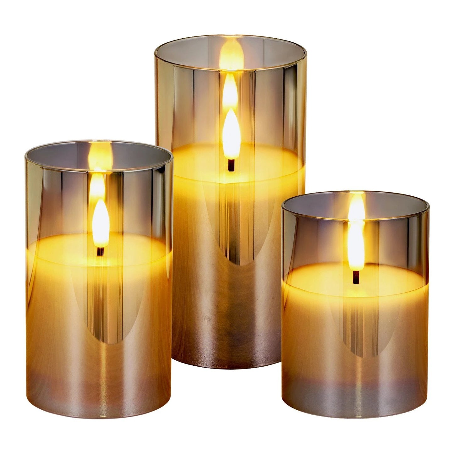 Flameless LED Candles 3 Pack Battery Operated With Remote Control, Realistic Flickering by GJG Denim