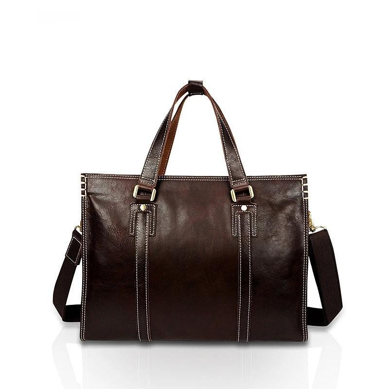 Men's Leather Shoulder Messenger Bag by GJG Denim