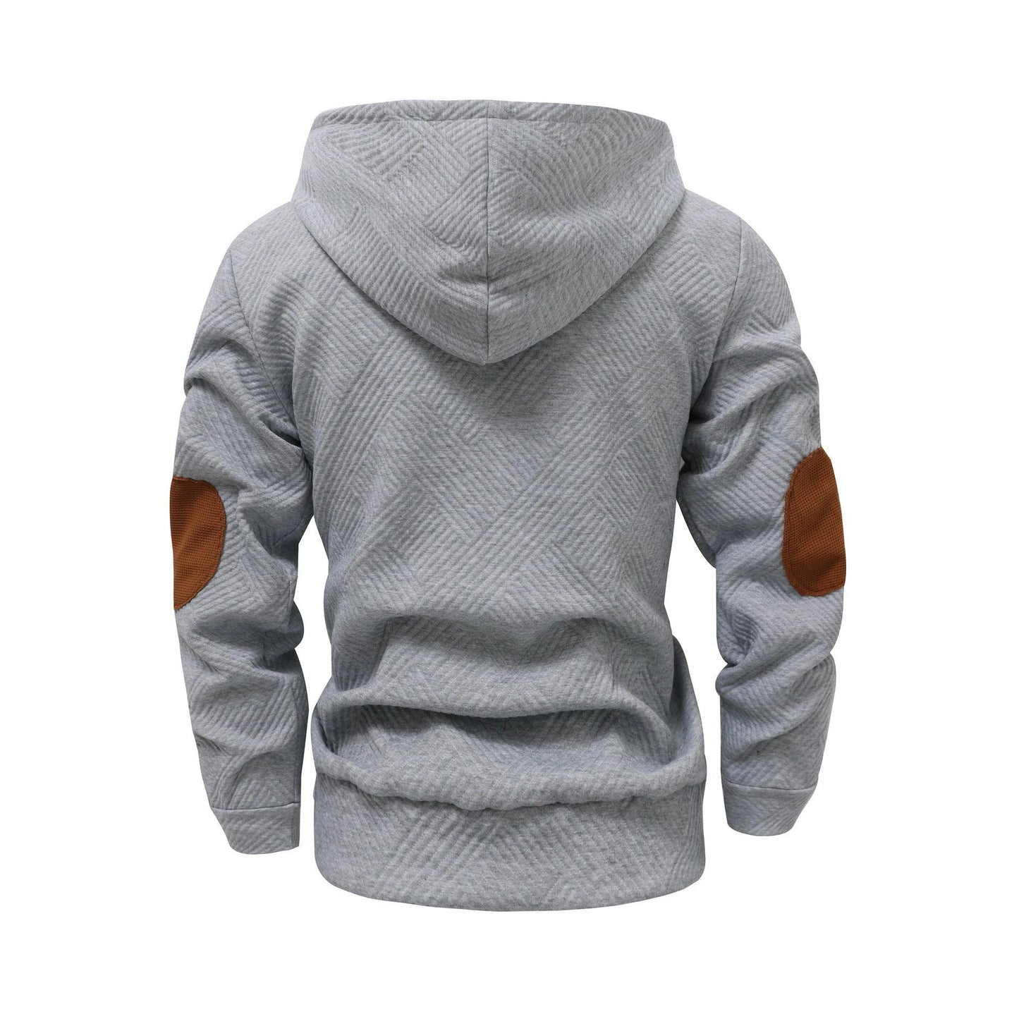 Men's Solid Color Loose Jacquard Hooded Sweater by GJG Denim