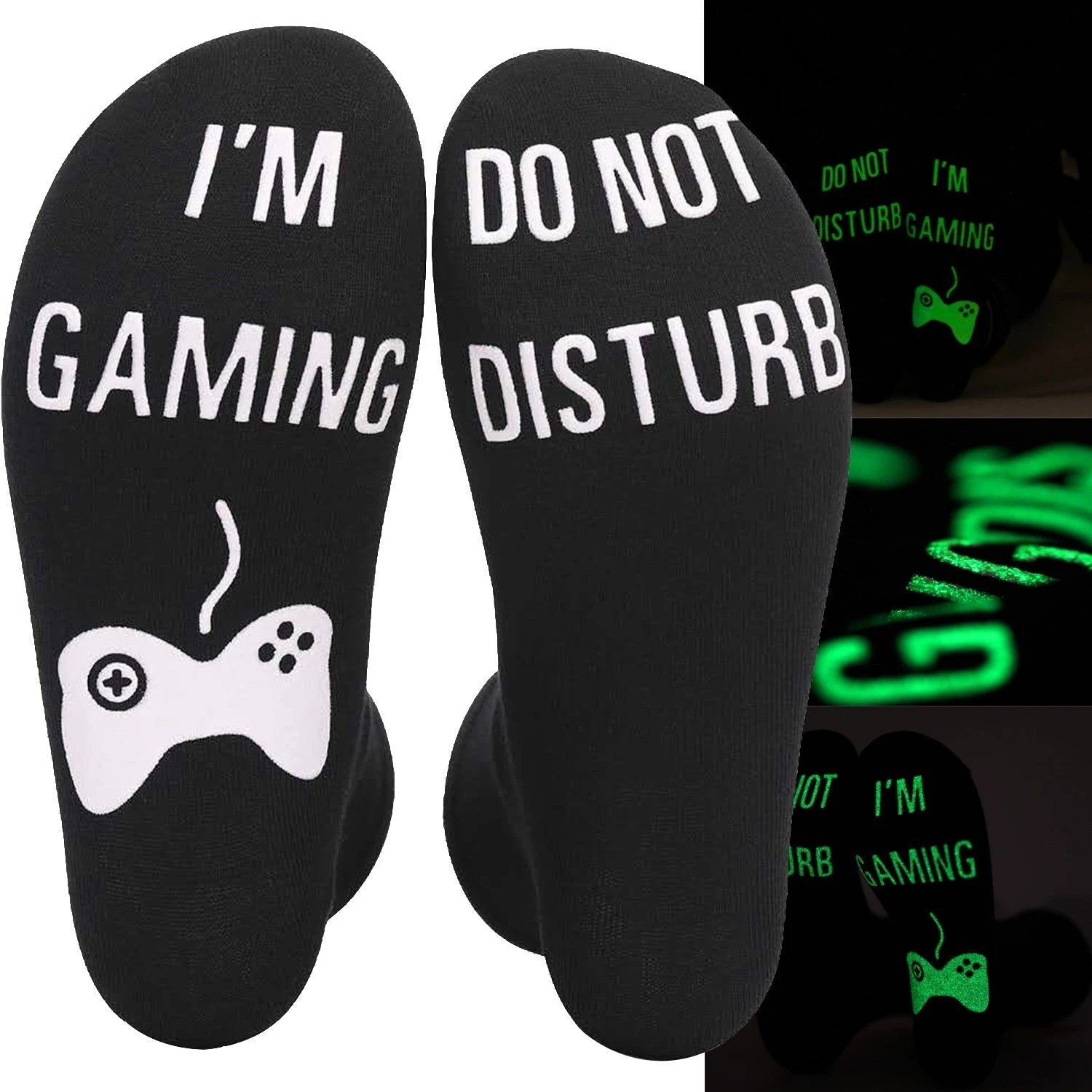 Men's Pure Cotton "I'm Gaming Do Not Disturb" Socks by GJG Denim