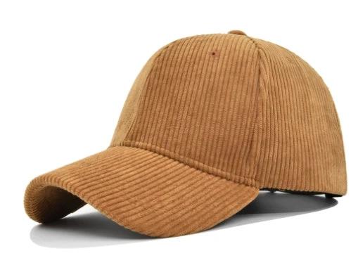 Versatile Curved Brim Corduroy Hat by GJG Denim