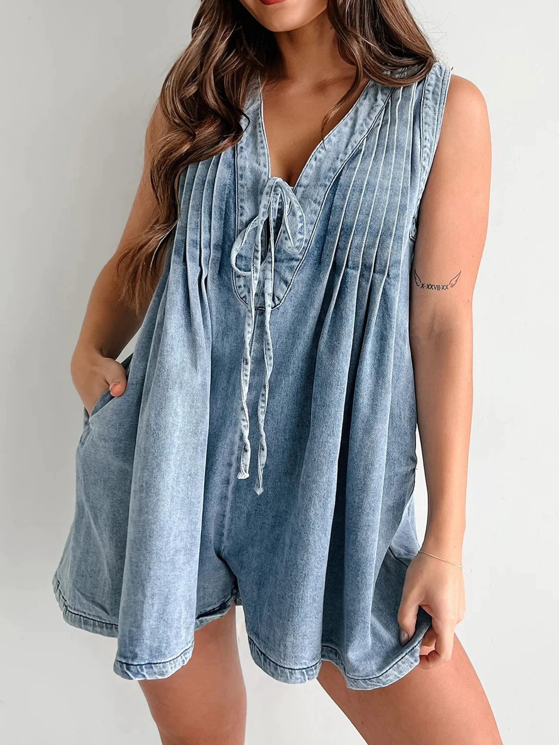 Tied Romper with Pockets by Lady Ros