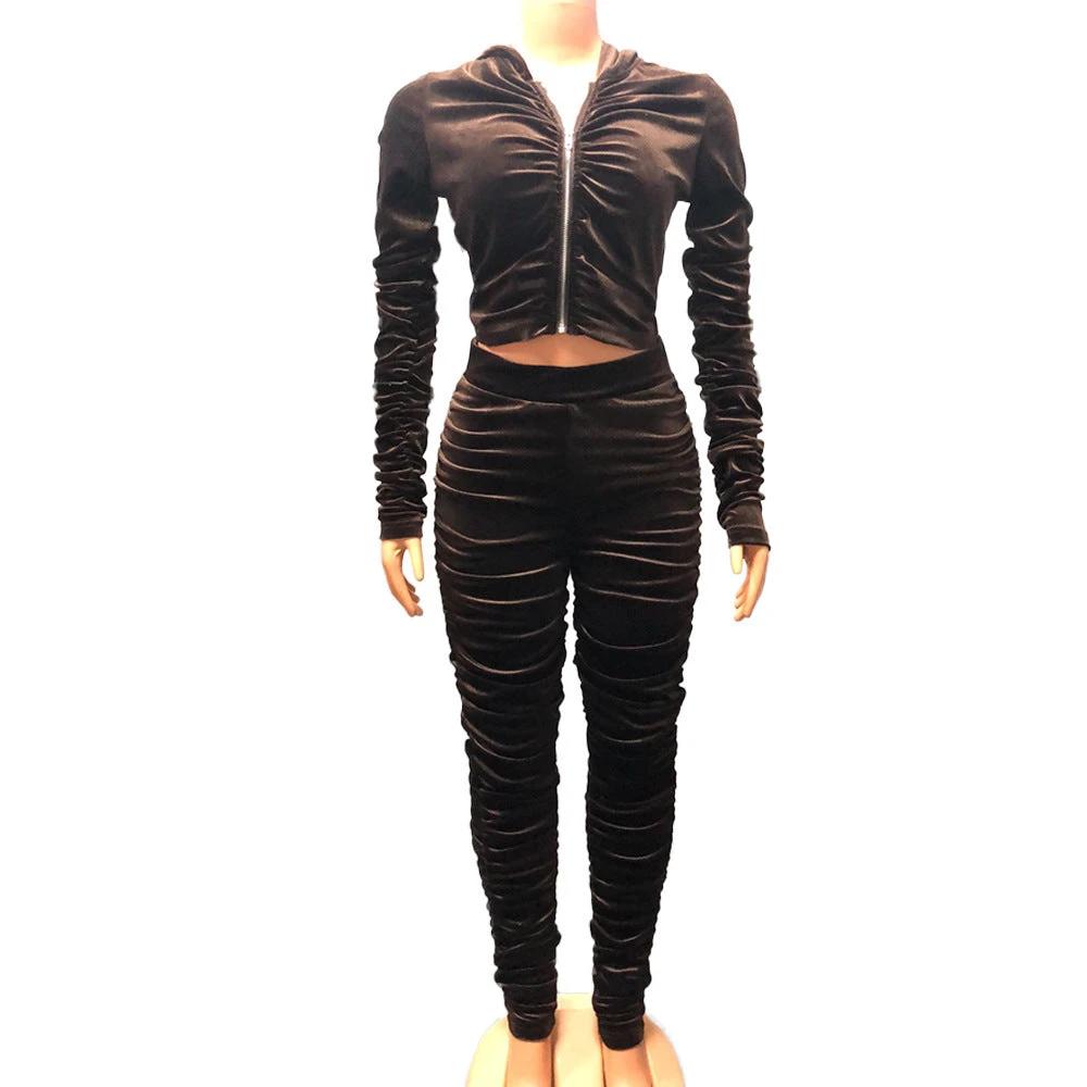 Plush Long Sleeve Suit matching set Women by GJG Denim