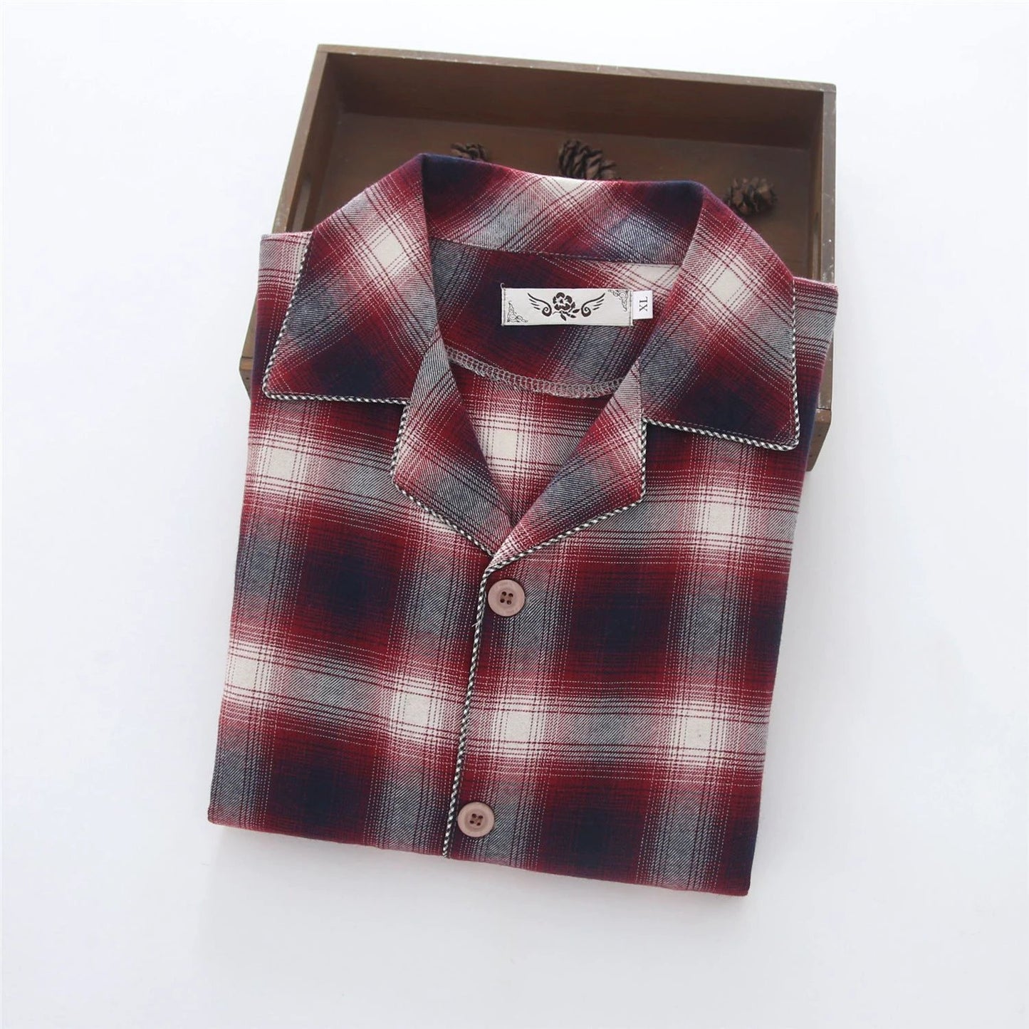 Men's Warm Cloth Flannel Pajama Set by GJG Denim