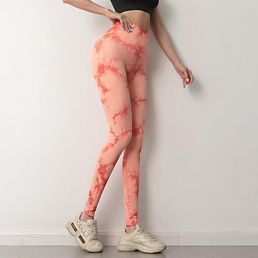 Tie Dye Leggings Women Fitness Yoga Pants Seamless Push Up Workout Tights Gym Sports Legging by GJG Denim