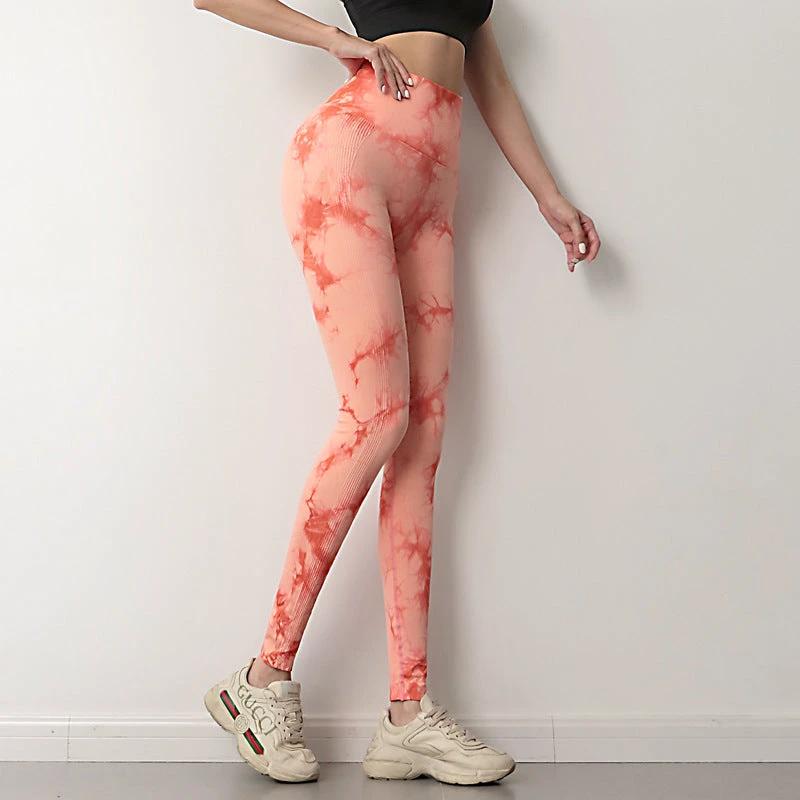 Tie Dye Leggings Women Fitness Yoga Pants Seamless Push Up Workout Tights Gym Sports Legging by GJG Denim
