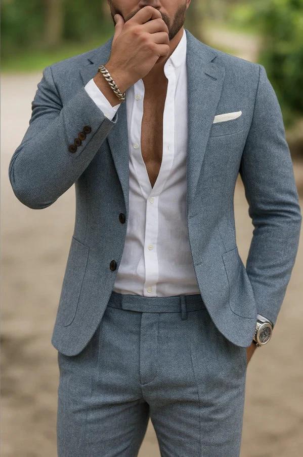 Men's Casual Two-piece Suit by GJG Denim