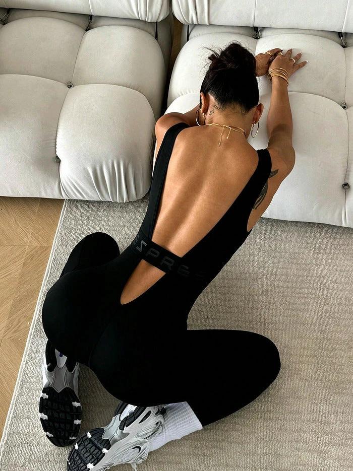 Yoga Tight Jumpsuit One-piece High Elastic Fitness One-piece by GJG Denim