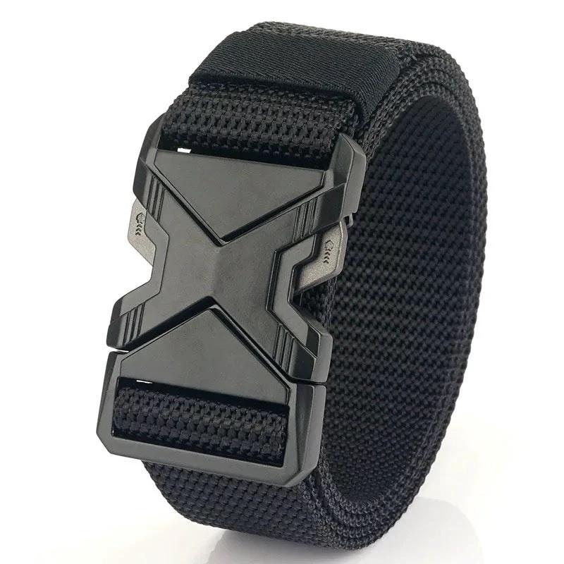 Men's Toothless Automatic Woven Buckle Belt by GJG Denim