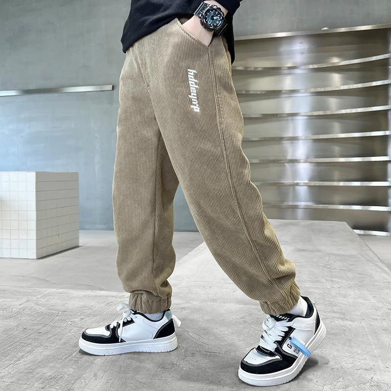 Children's Pants, Boys' Pants, Spring And Autumn Collection 2025 New Style Wholesale, Large Children's Sports Pants, Export Long Pants, Trendy Corduroy Cross-border by GJG Denim