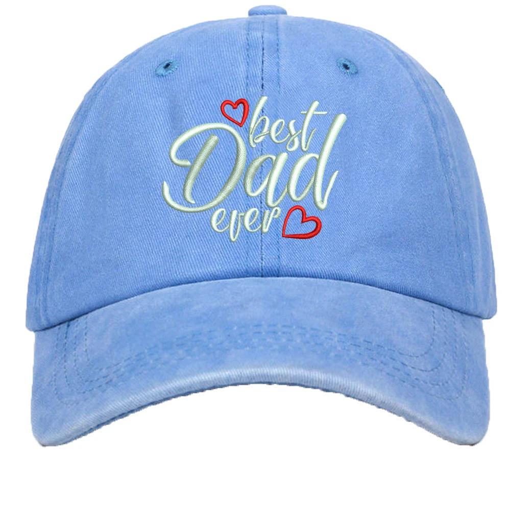 Washed Cotton Embroidered Letter Baseball Cap For Men by GJG Denim