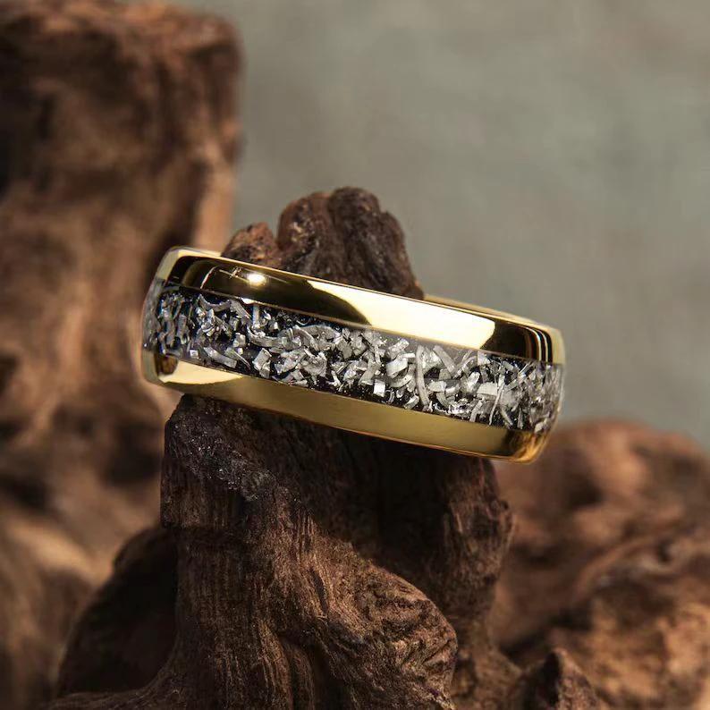 Silver Foil Alloy Ring For Men by GJG Denim