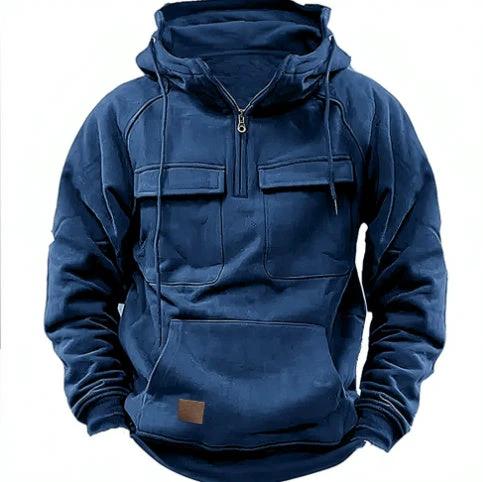 Men's Zip-up Hoodies Sweatshirt With Drawstring And Pocket Design Fashion Casual Sports Sweatshirt by GJG Denim