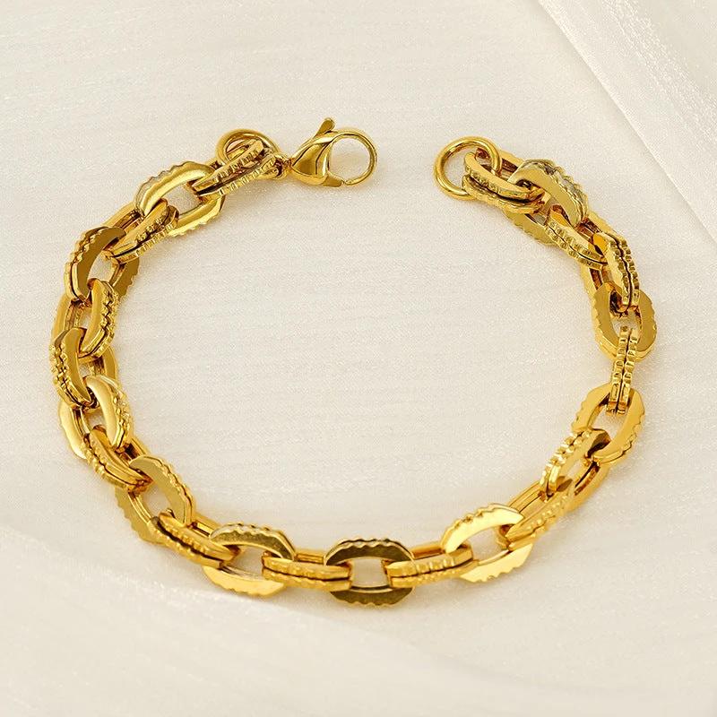 Stainless Steel Gold-plated Bracelet For Men by GJG Denim