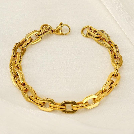 Stainless Steel Gold-plated Bracelet For Men by GJG Denim