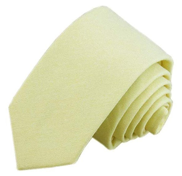 6cm Solid Color Cotton And Linen Men's Casual Narrow Tie by GJG Denim
