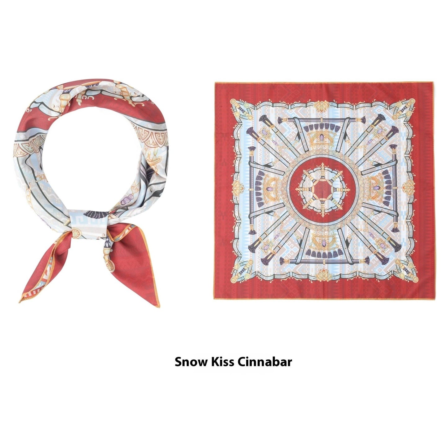 Thin Headcloth Duplex Printing Silk Scarf Square Scarf by GJG Denim