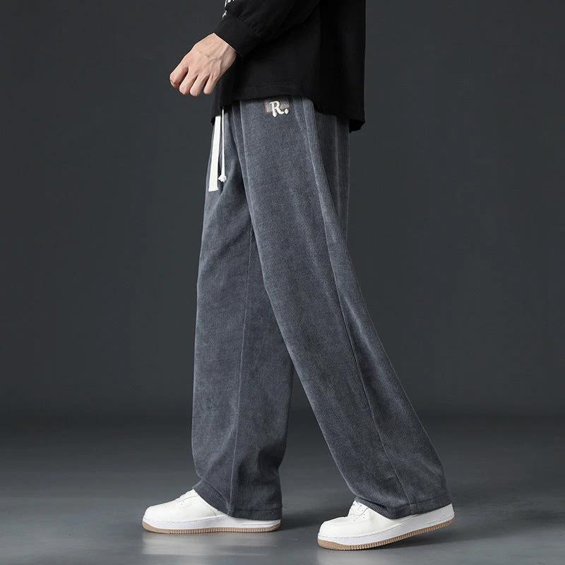 Men's Velvet Wide Leg Loose Sweatpants by GJG Denim