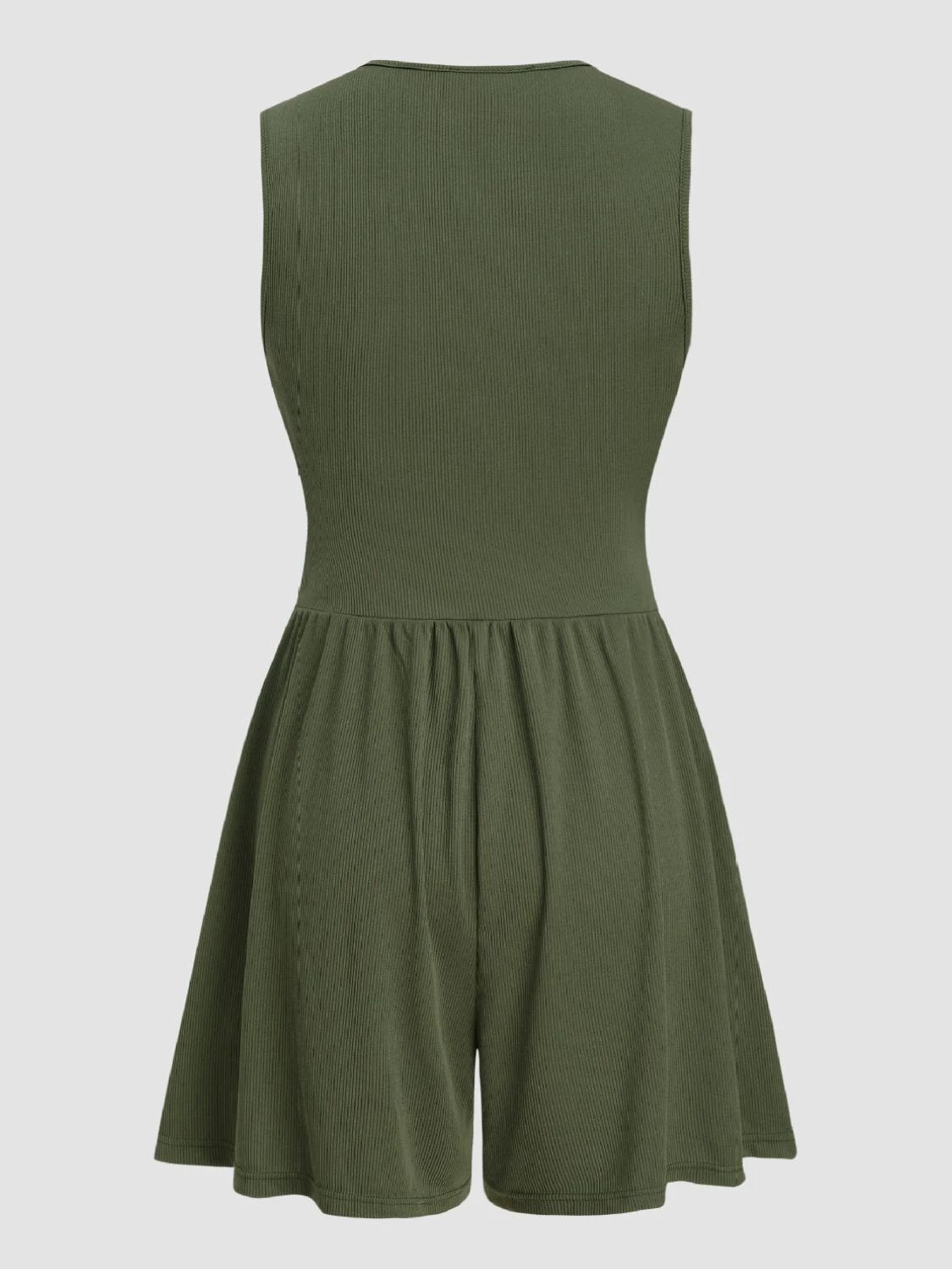 Ruched Plunge Sleeveless Romper by Lady Ros