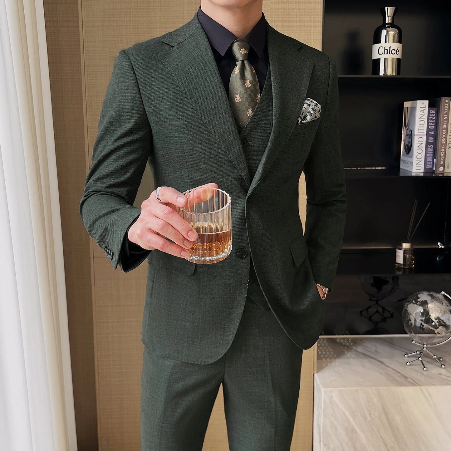 Professional Casual Men's Three-piece Suit Jacket by GJG Denim