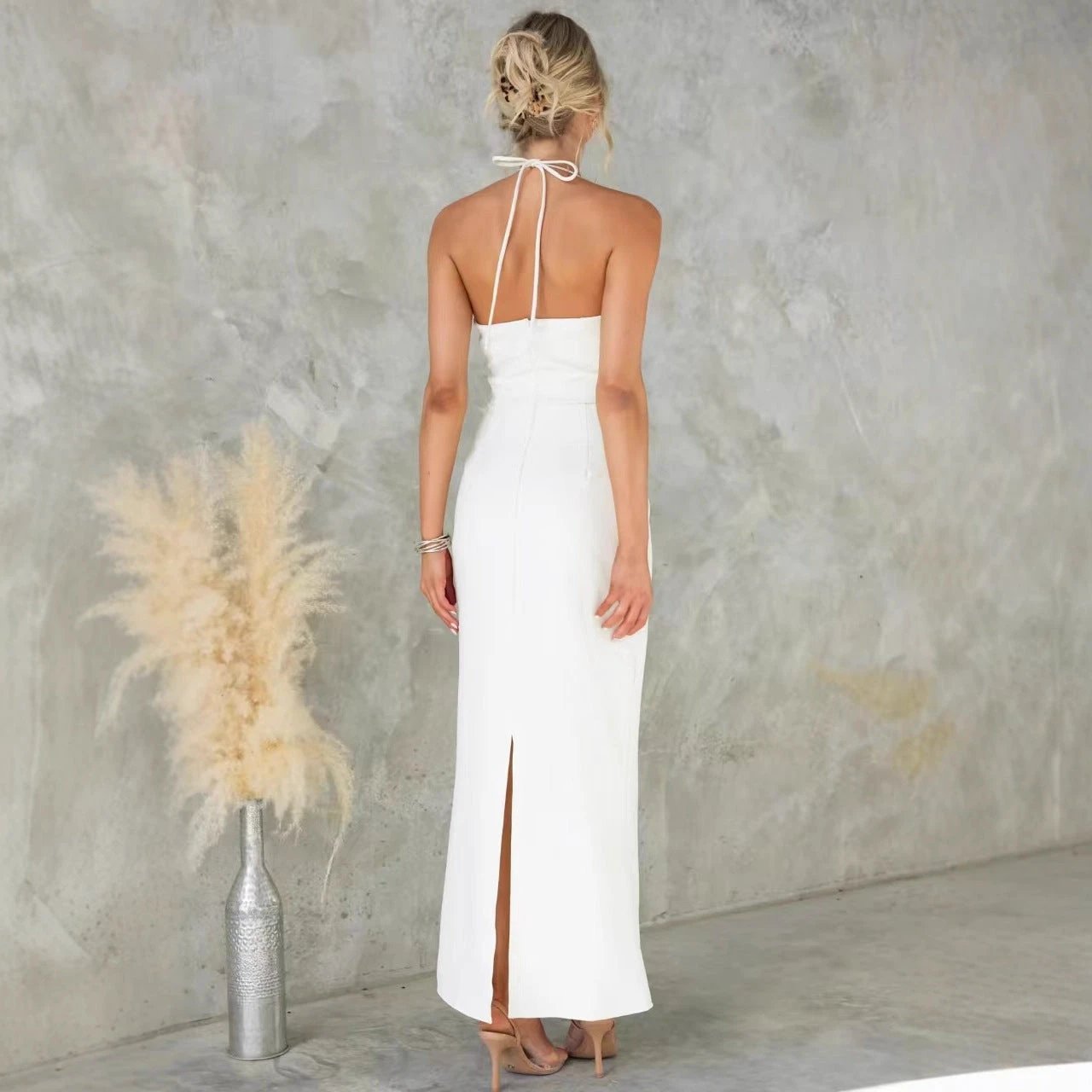 Women's Halter Elegant Formal Dress by GJG Denim