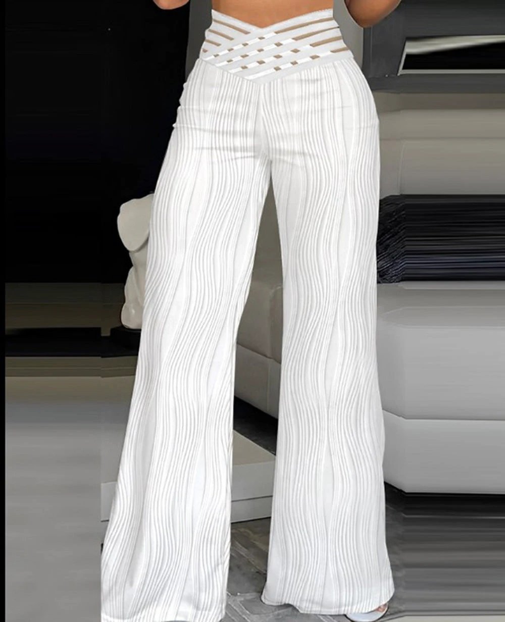 Jacquard Stretch Fabric Bootcut Pants Women by GJG Denim