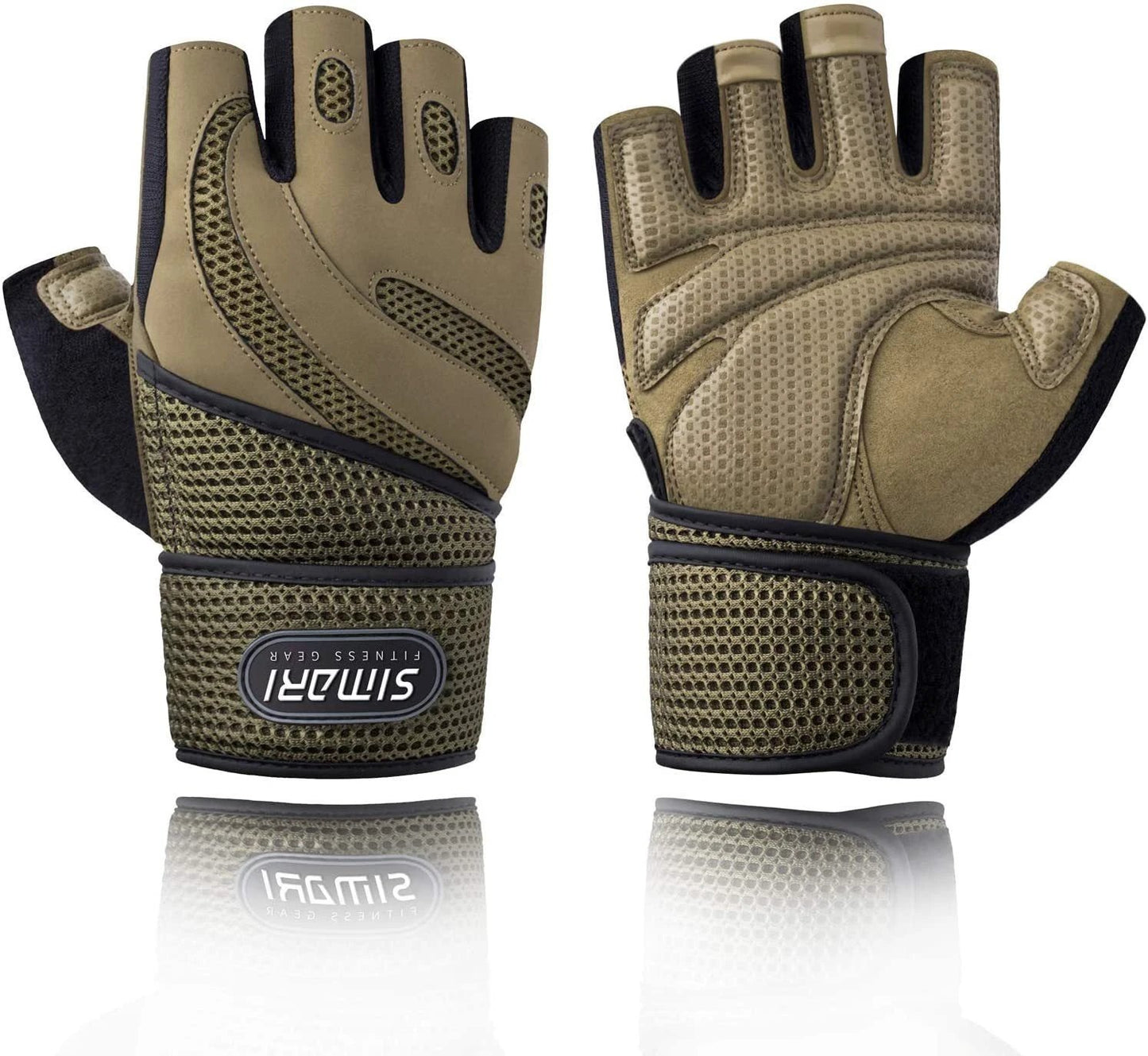 Men's Simplicity All-Match Sports Fitness Short Finger Gloves by GJG Denim