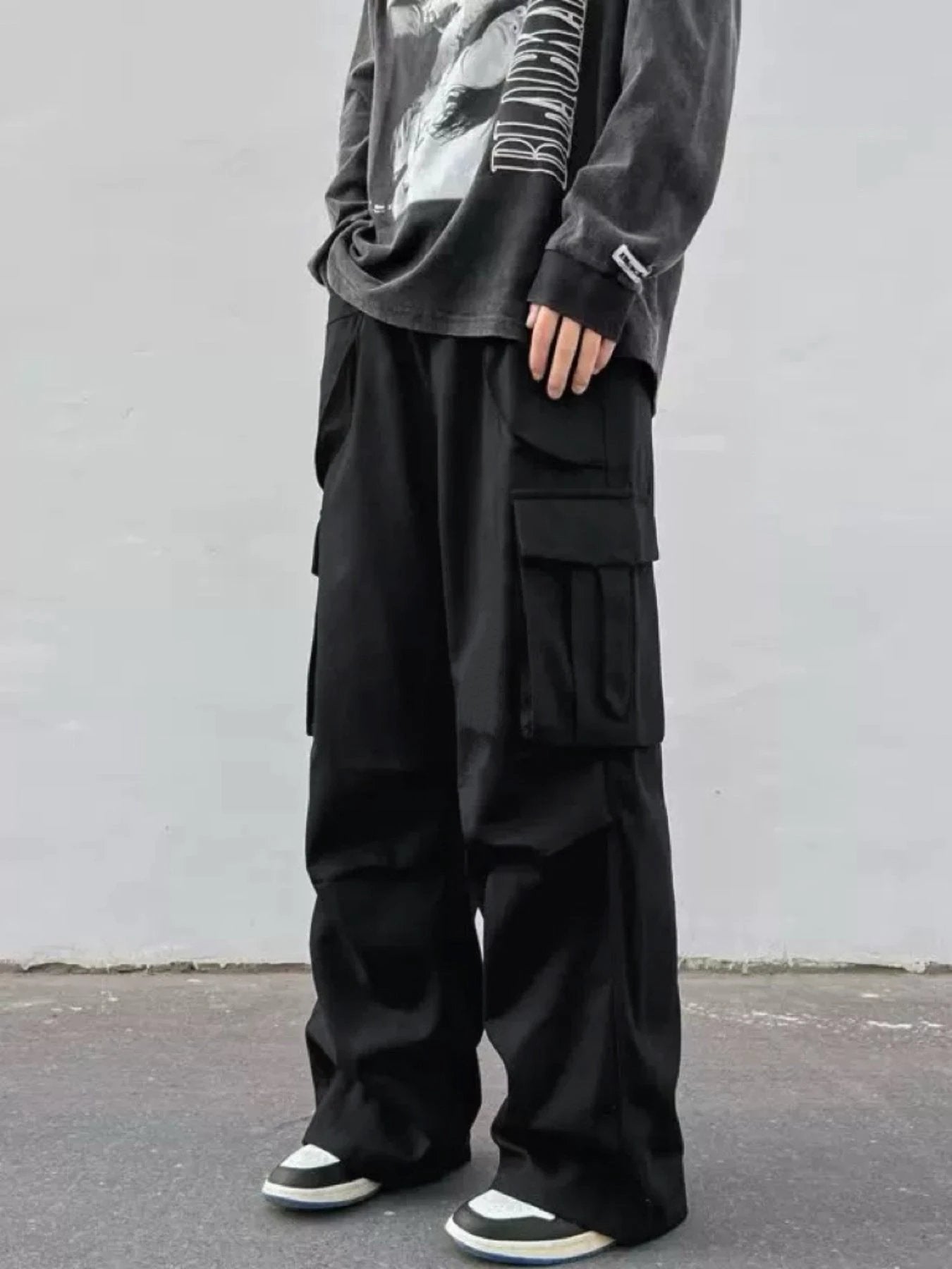 Men's Wide-leg Parachute Pants by GJG Denim