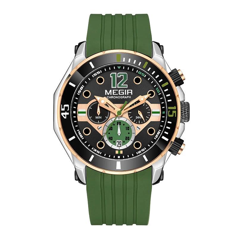 Multifunctional Timing Luminous Waterproof Silicone Sports Watch For Men by GJG Denim