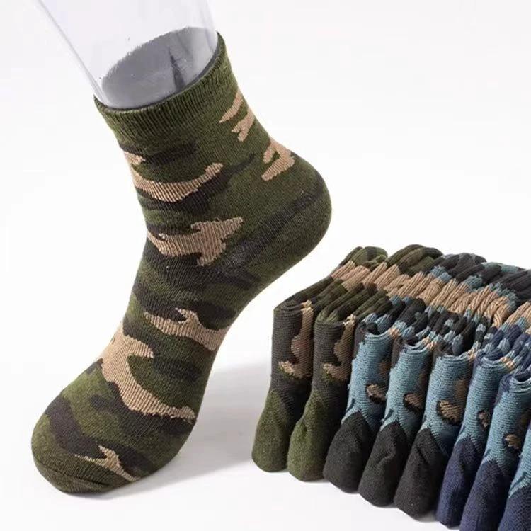 Men's Camoflauge Polyester Cotton Tube Socks by GJG Denim