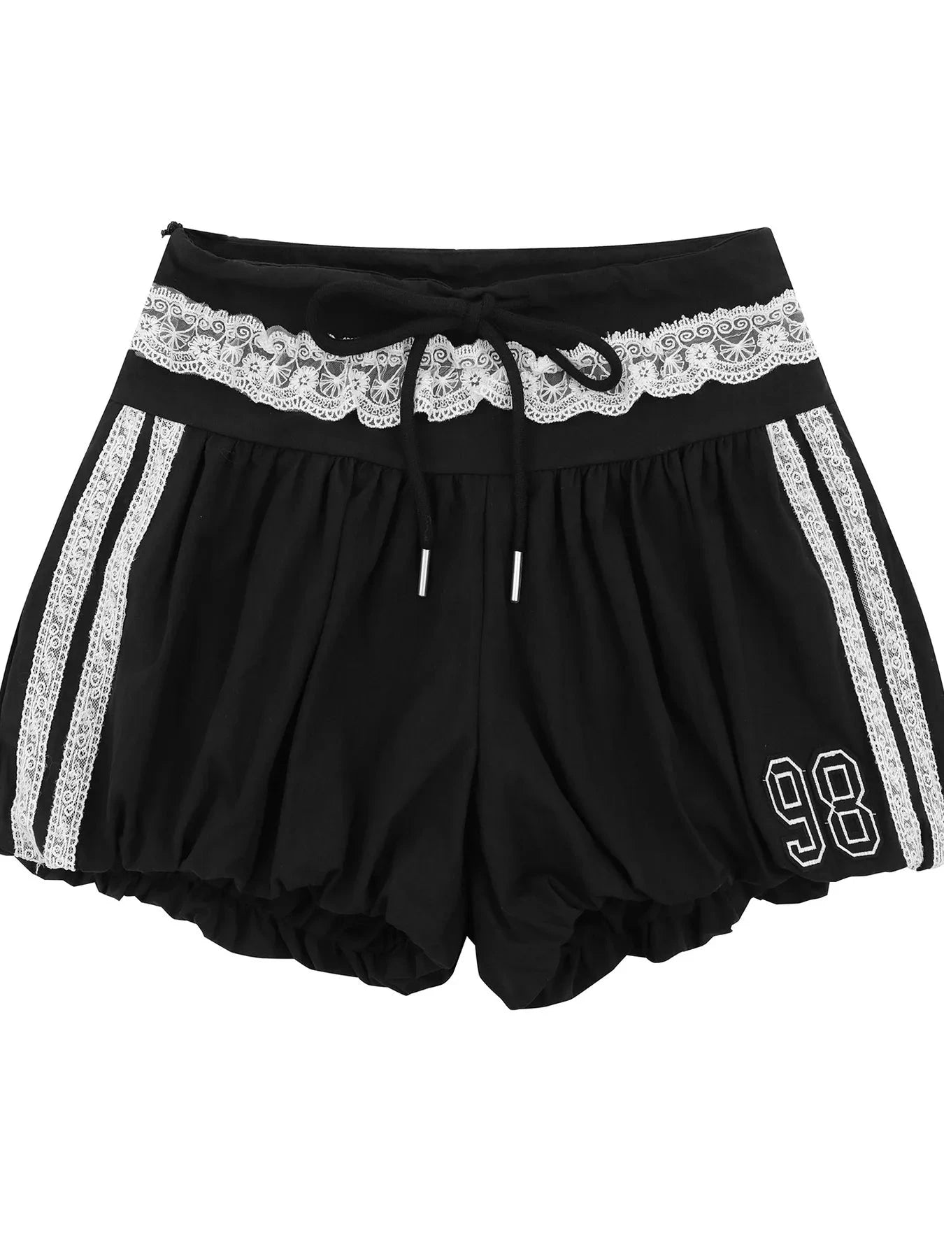 Lace Trim Shorts with Drawstring by Lady Ros