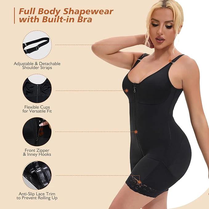 Fajas Colombianas Postpartum Full Shapewear For Women Tummy Control Body Shaper Butt Lifter With Zipper Crotch by GJG Denim