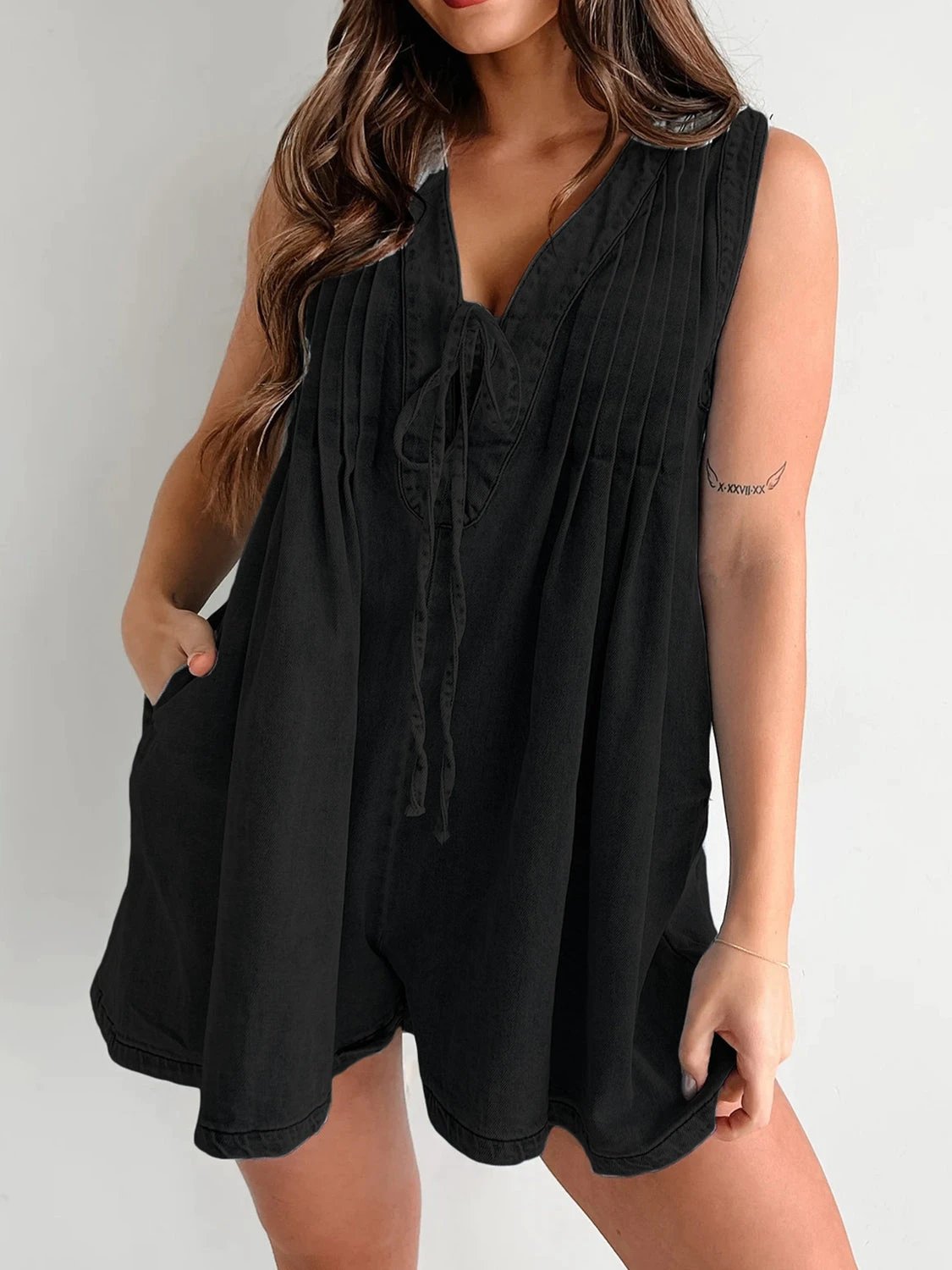 Tied Romper with Pockets by Lady Ros