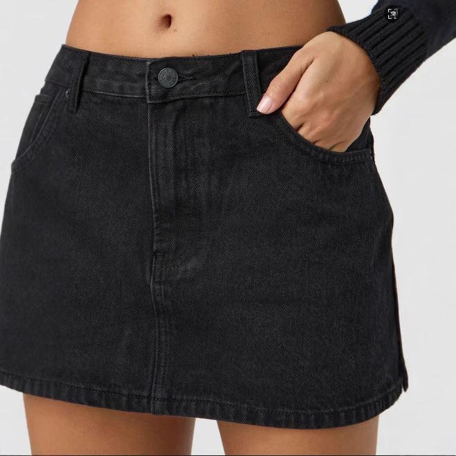Casual Stretch Washed Denim Short Skirt For Women by GJG Denim