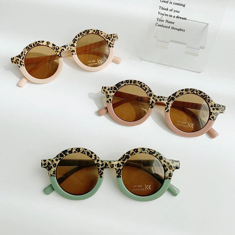 Children's Sunglasses Round Frame Sun Protection And Sunshade Fashion All-matching by GJG Denim