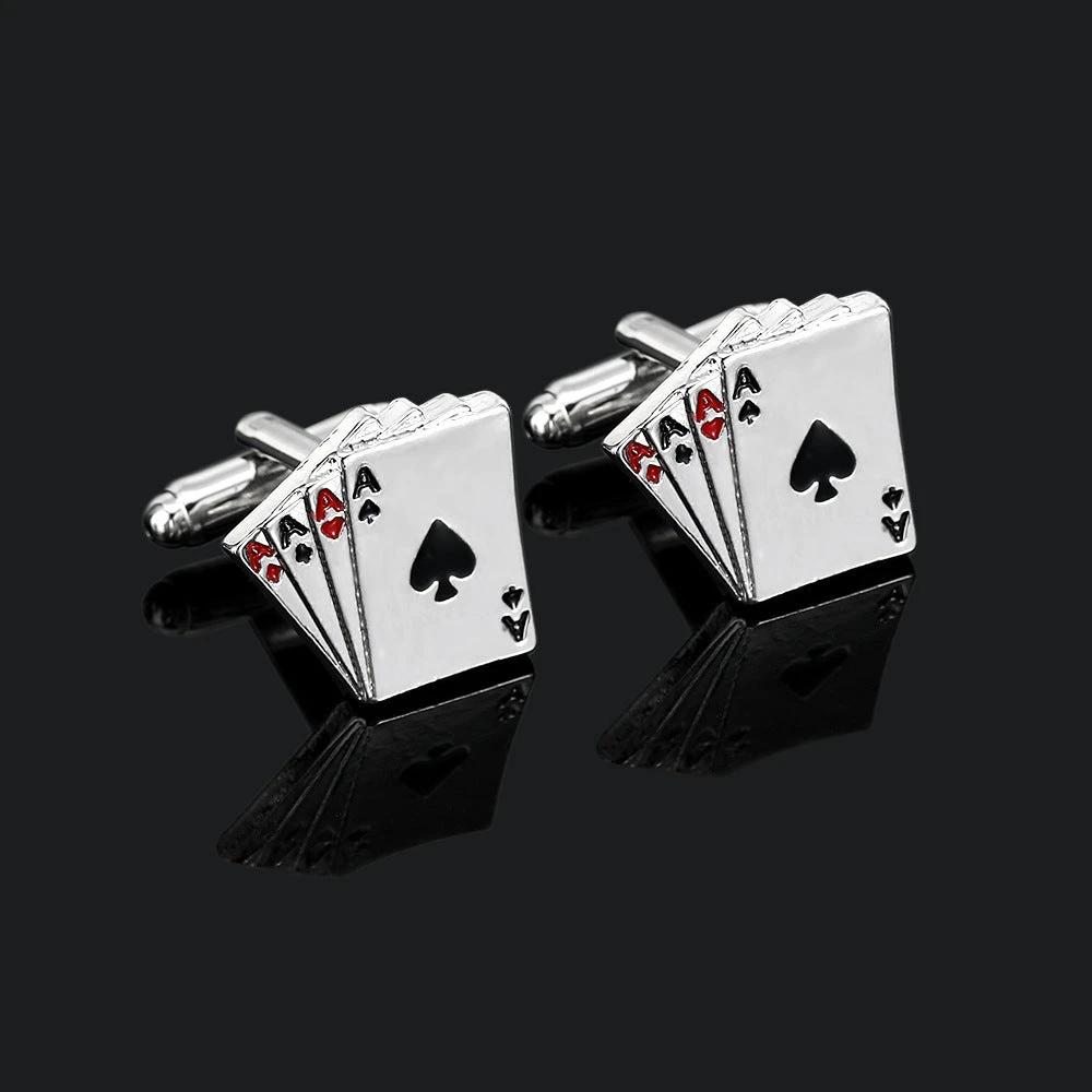 Men's Poker Cufflinks and Tie Clip by GJG Denim