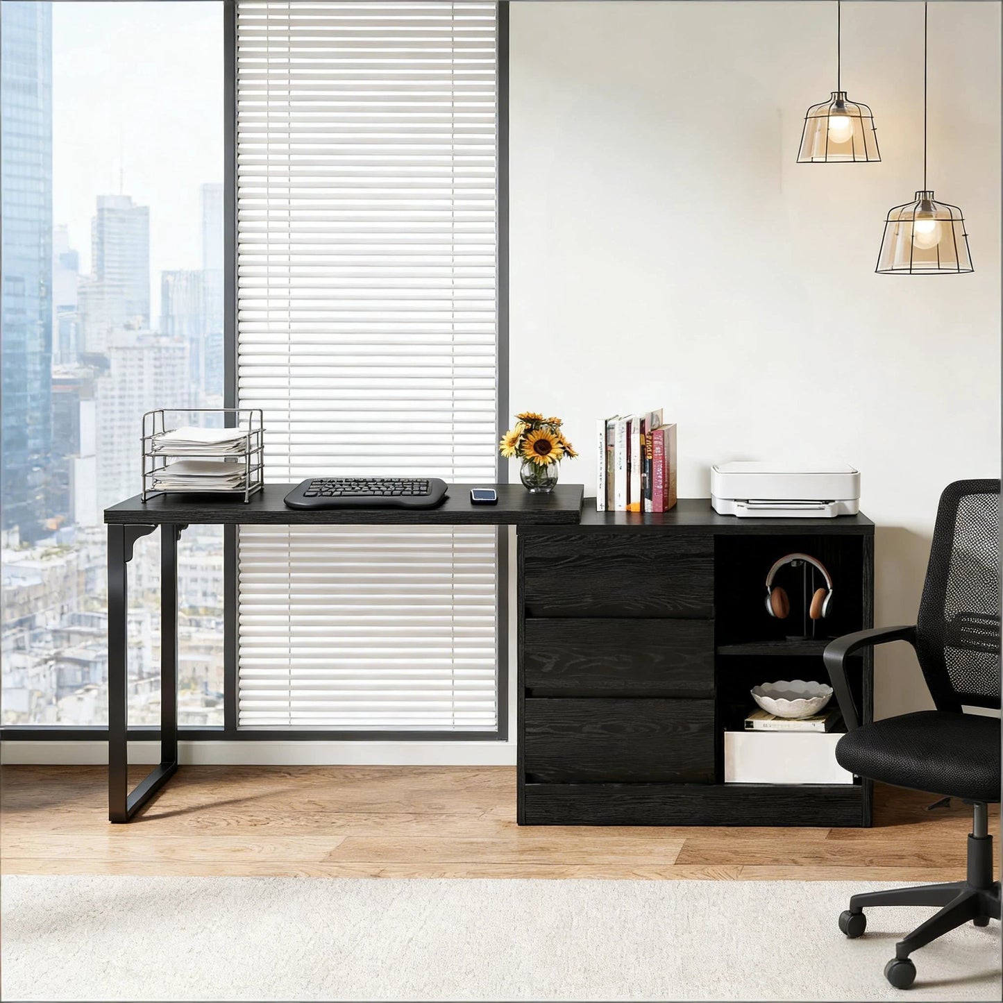 Reversible Corner Office Desk, L-Shaped Computer Desk, Executive Desk by GJG Denim
