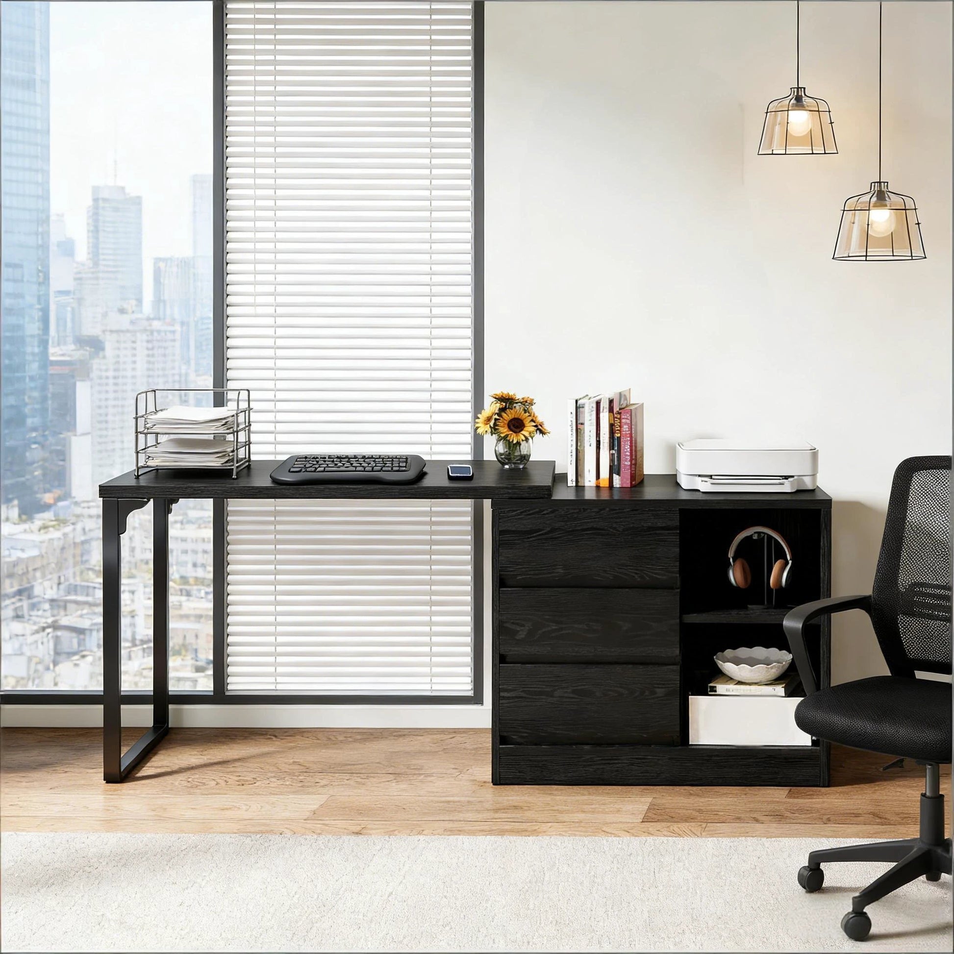 Reversible Corner Office Desk, L-Shaped Computer Desk, Executive Desk by GJG Denim